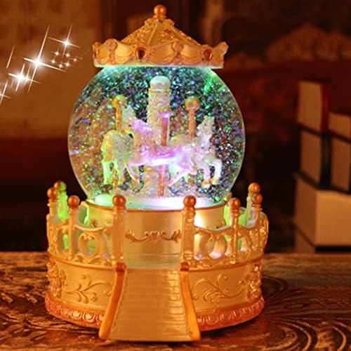 ZGJHFF Körhinta Crystal Ball Music Box Dekoráció Fantasy Lebegő Hó Oktáv Doboz Lány Születésnapi Ajándék, Karácsonyi (Szín