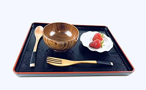 JapanBargain 2687x4, Fa Vacsora Villa Japán Stílusú Fából készült Újrafelhasználható Villával Eszik Desszert, Saláta, Előétel,