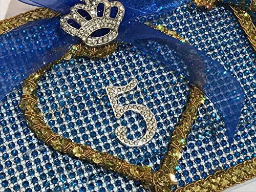 Hercegnő 5. Születésnapi Királyi Téma Arany, Kék Aláírás Vendég Könyv