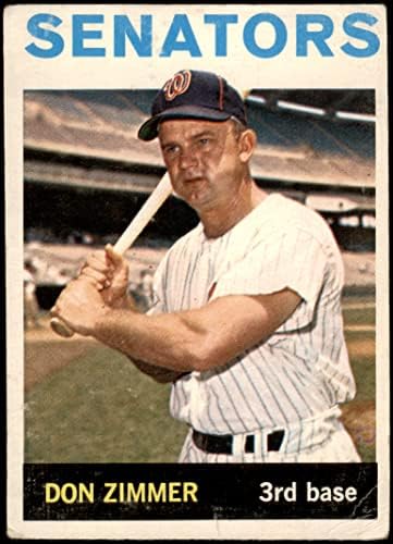 1964 Topps 134 Ne Zimmer Washington Senators (Baseball Kártya) FAIR Szenátorok