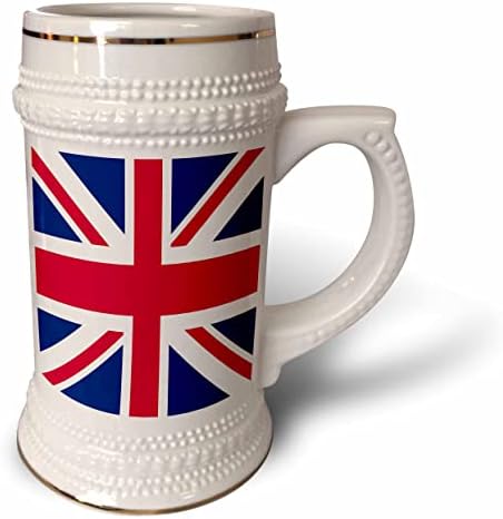3dRose Az Egyesült Királyság Union Jack zászló - 22oz Stein Bögre (stn-362891-1)