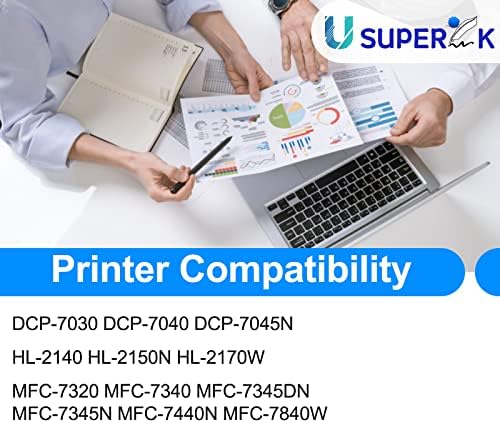 SuperInk Kompatibilis Testvér DR360 Dob Egység TN360 Tonerkazetta (1 Dob,2 Patron) használja a DCP-7030 DCP-7040 HL-2140 HL-2150N HL-2170W