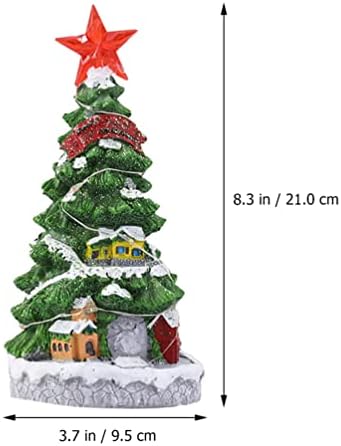 Toyvian Mini karácsonyfa Táblázat Felső Gyanta karácsonyfa Lámpák Rulírozó& Musical karácsonyfa Dekoráció Karácsonyi Party