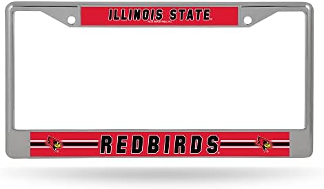 Rico Iparágak NCAA Illinois-i Állami Redbirds 12 x 6 Ezüst Króm Keret, W' Matrica Helyezze Autó/Teherautó/SUV Auto Tartozék