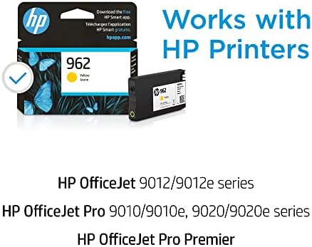 Eredeti HP 962 Sárga Tintapatron | Dolgozik, a HP OfficeJet 9010 Sorozat, HP OfficeJet Pro 9010, 9020 Sorozat | Jogosult Azonnali Tinta