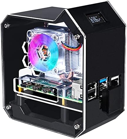 GeeekPi Raspberry Pi Mini Torony NAS Készlet, Raspberry Pi ICE Tower Hűvösebb a PWM RGB Rajongó, M. 2 SATA SSD Terjeszkedés Testület,