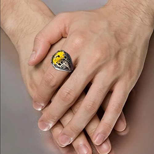 Gyémánt Gyűrű A Nők Vintage Nagy Ovális Természetes St1 Gyűrűk Férfi Régi Intarziás, Sárga, Piros Cirkon Hangya Gyűrűk Női Jegygyűrűk,