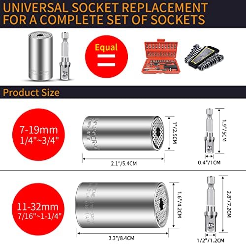 Univerzális Dugókulcs Készlet (7-19mm 11-32 mm) Super Socket A Csavarja ki Minden Csavar Eszközök,Fúró Adapter Aljzat,többfunkciós