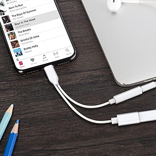 [Apple Mpi Hitelesített] Fejhallgató Adapter iPhone 13, 2 az 1-ben Villám 3,5 mm-es AUX Audio + Töltő Splitter Kompatibilis az iPhone