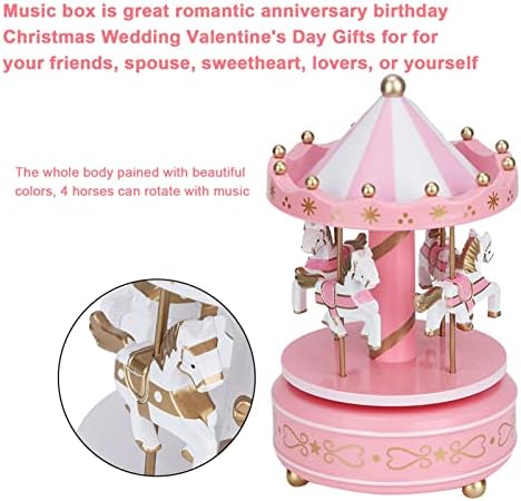 Music Box, Körhinta Music Box Körhinta Ajándék, Karácsony, Esküvő, Születésnap Óramű Zene, Ajándék, Dekoráció (Rózsaszín)