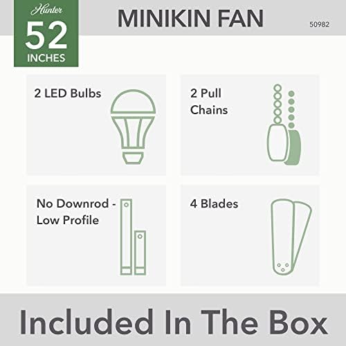 Vadász Rajongó Társaság 50982 Minikin Mennyezeti Ventilátor, 52, Friss Fehér
