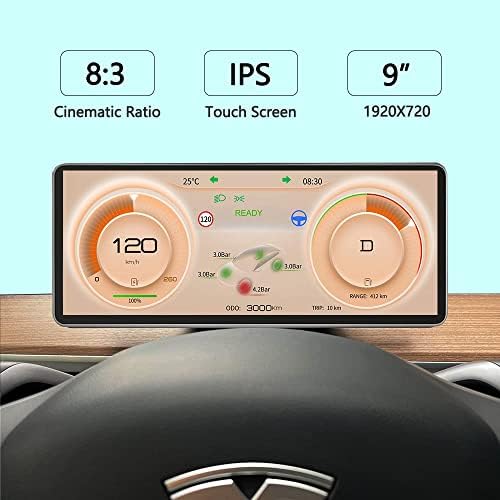 Head Up Display a Tesla Model 3 2017-2023 Modell Y 2019-2023 Carplay Teljesítmény Sebesség műszerfal 9 HD IPS Érintőképernyő Vezeték