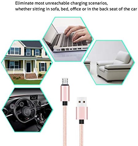 Ailun Micro USB Kábel,[10ft3Pack], nagysebességű USB 2.0 EGY Férfi-Micro USB Sync & Töltés Fonott Nylon Kábel Android Okostelefon Tabletta