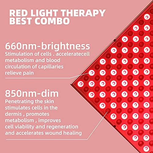Vörös Fény-Terápia-Eszköz - 45W LED Panel, Mély 660nm, valamint a Közel-Infravörös LED 850nm Combo a Bőr Szépségét,a Fájdalom Enyhítésére,