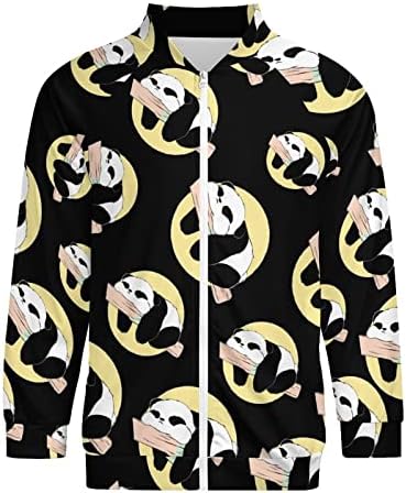Unatkozni Kedves Panda Unisex Raglan Kabát, Cipzáras Elülső Pulóver Sleeve Jó Kabát Ruha Kabát Alkalmi Outwear