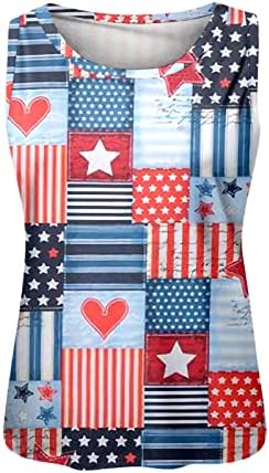 Július 4-Ingek, Női USA Zászló Nyári Ujjatlan Sleeve Tartály Tetejét Csillagok Csíkos batikolt póló, Alkalmi Felsők Pólók