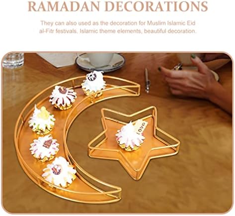 Zerodeko 2db Hold, Csillag Tányér Eid Ramadan Tálcát Gyümölcs Lemezek Ramadan Dekoráció Várja Tálca Desszert Étel Tároló Konténer Muszlim Iszlám