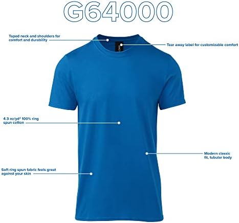 Gildan Felnőtt Softstyle Pamut Póló, Stílus G64000, Gyűjtőcsomagolás