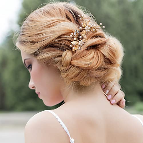 6 Db Gyöngy Esküvői Haj Csapok Menyasszonyi Levél Fejét Darab Gyöngy Virág haj Haj Kiegészítők, Esküvői Haj Klipek a Nők, Lányok