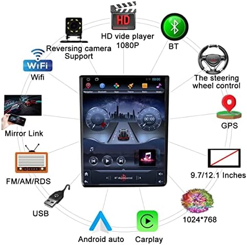 Dupla Din 9,7 Hüvelykes hangvezérlés Érintőképernyő Android 11 autórádió Hifi Ford Fiesta 2009-2015 Bluetooth GPS Vevő Videó Lejátszó Carplay