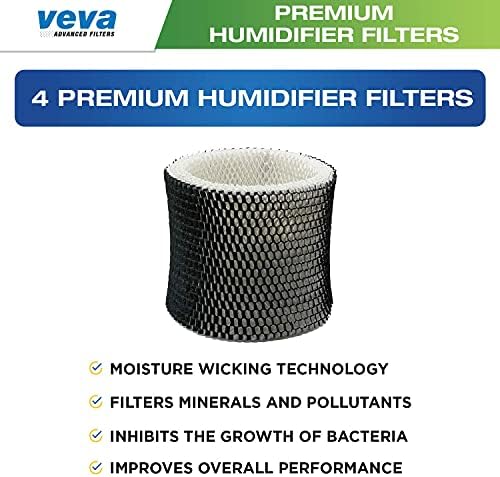VEVA 4 Csomag Prémium Párásító Szűrők Cseréje a Holmes Szűrő B, HWF64, valamint az Egyéb Napsugár Bionaire Hűvös Köd Párologtató