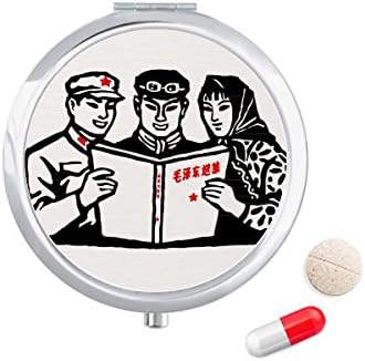 Mao Zedong Antológia Kínai Katona Tabletta Esetben Zsebében Gyógyszer Tároló Doboz, Tartály Adagoló