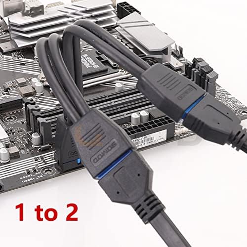 Fogun Kis Mini USB 3.0 19-Pin/20Pin Belső Extension Header 1 2 Adapter Elosztó Kábel 19 pin Fejléc Női
