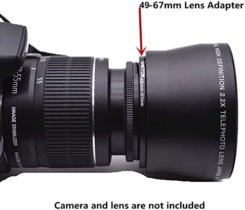 49mm Objektív 67mm Kamera Objektív Adapter,49mm, hogy a Szűrő 67mm Step-Up Adapter Gyűrű,Kompatibilis az Összes Szűrő 67mm