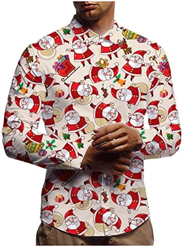 Férfi Karácsony Ing, Hosszú Ujjú Felső Santa Athletic Fit Póló Grafikus Póló 2021 Férfi Ing Puha Melegítőfelső