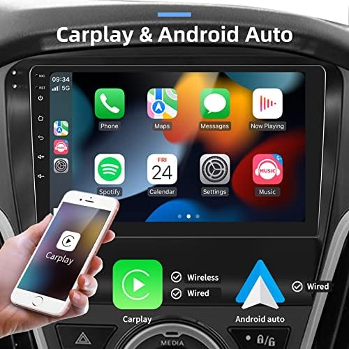 podofo Android Autó Sztereó CarPlay Android Auto Ford Focus 2012-2017, 9 Hüvelykes Kapacitív érintőképernyő, Autó Rádió, GPS, Bluetooth,