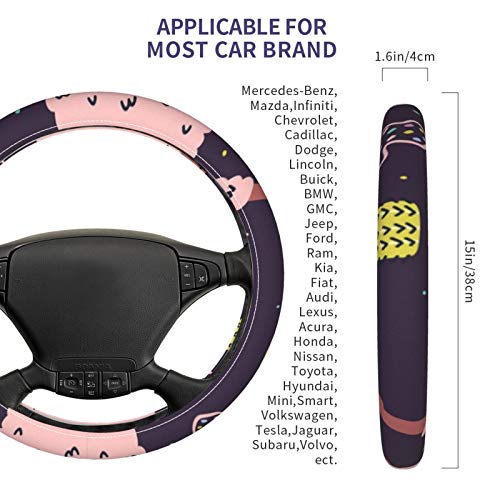 Teve Alpaka 3D minta kormánykerék-fedezze autó kiegészítők, női lány ajándék univerzális típus alkalmas autó dekoráció