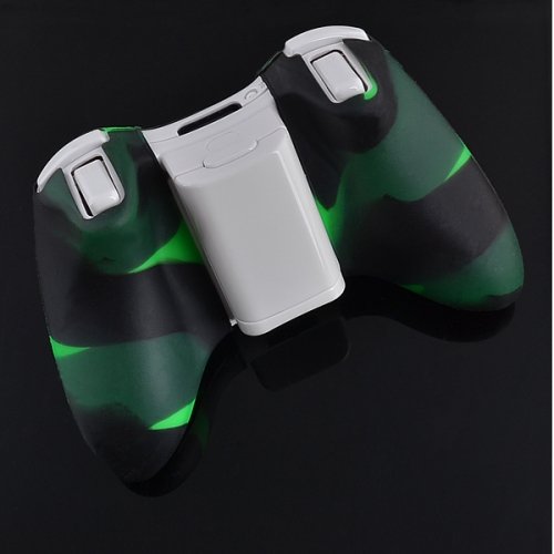 258skins® Szilikon Borító Bőr Xbox 360 Vezeték nélküli Kontroller (Xbox 360 Camo Adatkezelő az Esetben Álcázás Vezérlő Sorozat) - Zöld Fekete