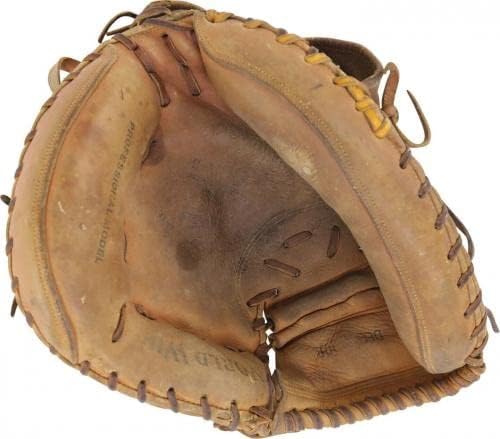 1995 Jorge Posada Újonc Játék Használt Rögzítők Kesztyű Kesztyű PSA DNS-COA RITKA - MLB Meccset Használt Kesztyű