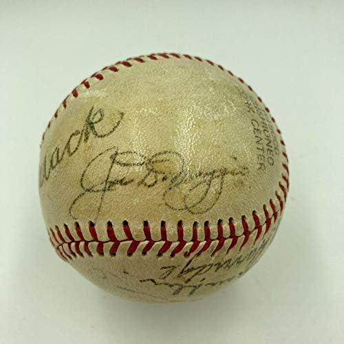 Joe Dimaggio Casey Stengel Connie Mack Frick Fog Harridge Aláírt Baseball PSA - Dedikált Baseball