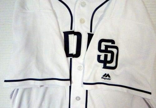 2017 San Diego Padres Allen Cordoba 60 Játékban Használt Aláírt Fehér Jersey SDP1072 - Játék Használt MLB Mezek