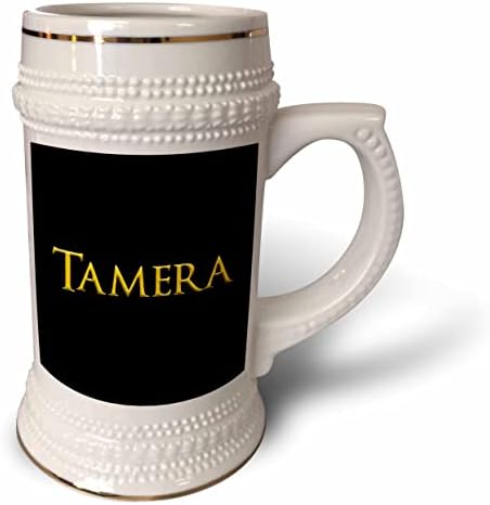 3dRose Tamera közös nő nevét az Amerika. Sárga, fekete. - 22oz Stein Bögre (stn-364265-1)