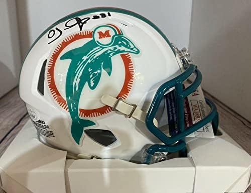 Miami Dolphins Hl Mcduffie Aláírt Mini Sisak Szövetség Coa - Dedikált NFL Sisak