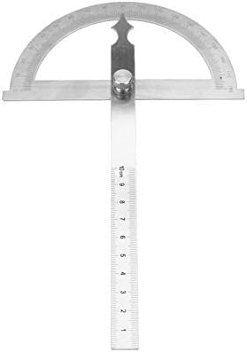 Yosoo Egészségügyi Felszerelés Rozsdamentes Acél Szögmérő, 0-180 Fok Kerek Fej Szög, Vonalzó, Szögmérő Goniométer Vonalzó, Szögmérő