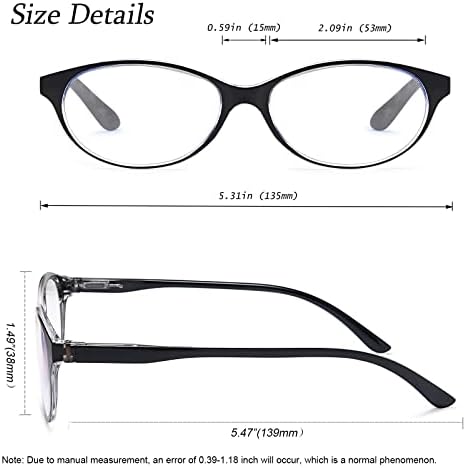 YTDBNS 4-Pack Olvasó Szemüveg a Nők - Kék Fény Blokkoló olvasó szemüveg, víztiszta Lencse Olvasók Macska Szeme Stílus olvasó szemüveg