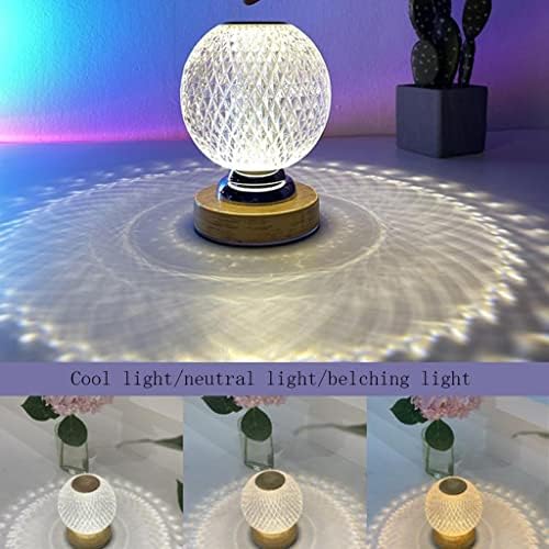 Gyémánt Újratölthető asztali Lámpa Szabályozható Környezeti Fény Töltés USB Port Touch Control Dekorációs Gömb Lámpa