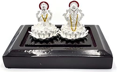 Balaji KFT 999 Tiszta Ezüst Ganesh & Lakshmi/Laxmi Idol/Szobor/Murti (Figura 02)