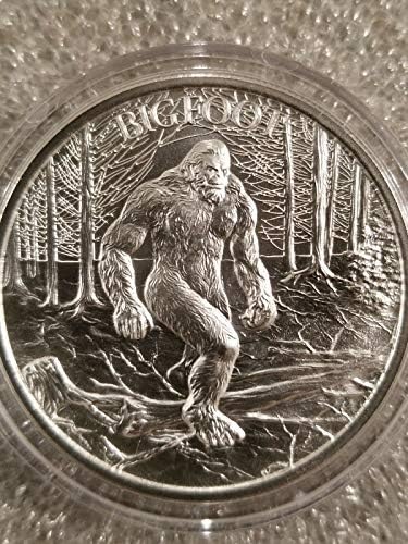 KERETEZETT kijelző állni, Jeti-Amerikai Folklór-Bigfoot-nagy Megkönnyebbülés 1 oz .999 Ezüst Kör