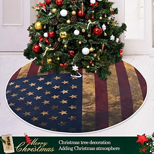 Oarencol Retro Amerikai USA Zászló Hazafias karácsonyfa Szoknya 36 hüvelyk Karácsonyi Ünnepi Parti Fa Mat Dekoráció