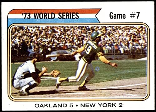 1974 Topps 478 1973-As World Series - Játék 7 Jerry Grote/Bert Campaneris Oakland/New York-i Atlétikai/Mets (Baseball Kártya) NM Atlétika/Mets