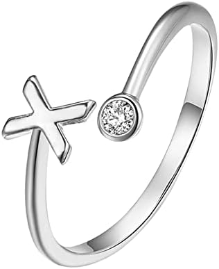 2023 Új Divatos Bevonatú Ezüst Nyitó Leveleket Gyémánt Állítható Gyűrű Női Ékszerek Beszélgetés Szív Gyűrű (X, One Size)