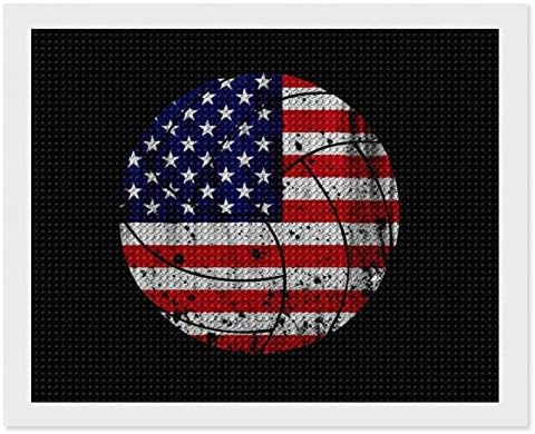 USA Zászló Röplabda Gyémánt Festmény Készletek 5D DIY Teljes Gyakorlat Strasszos Művészeti Fali Dekor, hogy a Felnőttek 16x20