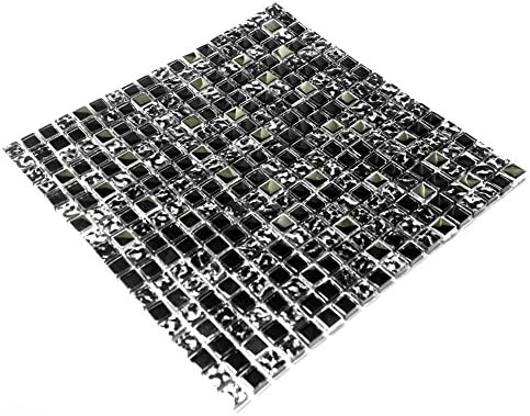 Blancho Jet Fekete - 3-Dimenziós Mozaik Dekoratív Fali Csempe(10PC)