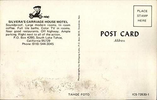 Silvera van Carriage House Motel-South Lake Tahoe, Kalifornia, CA Eredeti Régi Képeslap