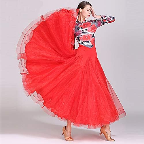 YUMEIREN Magas Nyakú társastánc Ruha Modern Tánc, Flamenco Keringő Ruha általános Gyakorlat, hogy Viselni a Verseny Jelmez