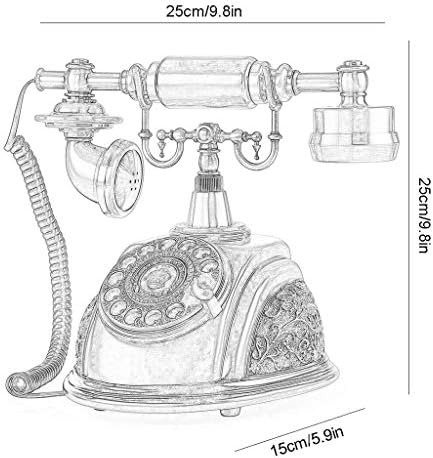 Qdid Vintage Telephone Retro Antik Régi Stílusú Forgó Tárcsa Asztal Telefon Haza Nappali Berendezés (Színes : Kábelezés)